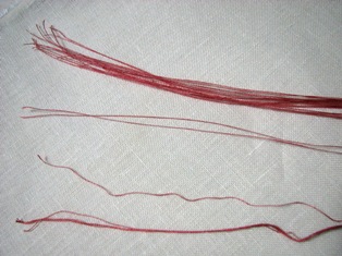 リボン刺繍と麻刺繍糸