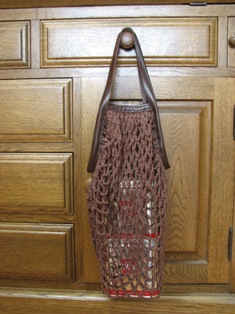 リネンの編みバッグ
